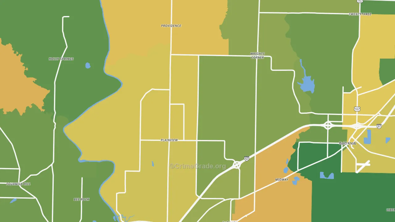 72081, AR Map of Vehicle Theft Rates