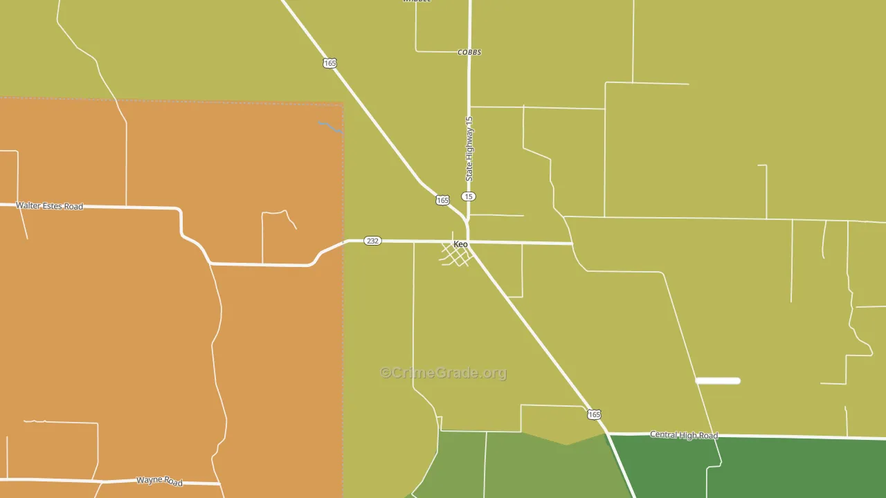 72083, AR Map of Vehicle Theft Rates