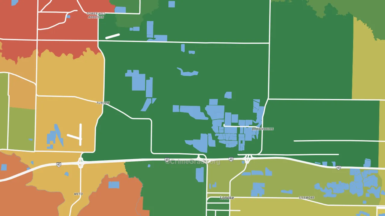 72086, AR Map of Vehicle Theft Rates
