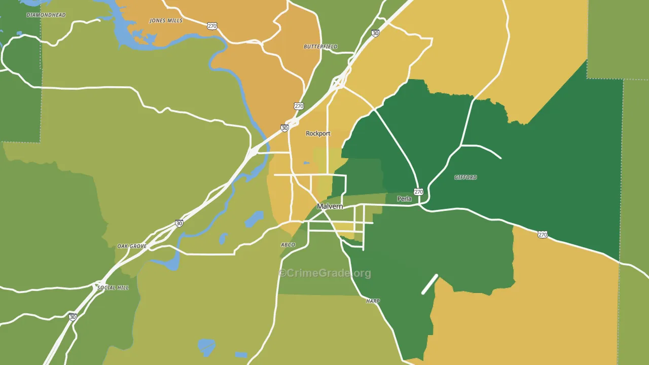 72104, AR Map of Vehicle Theft Rates