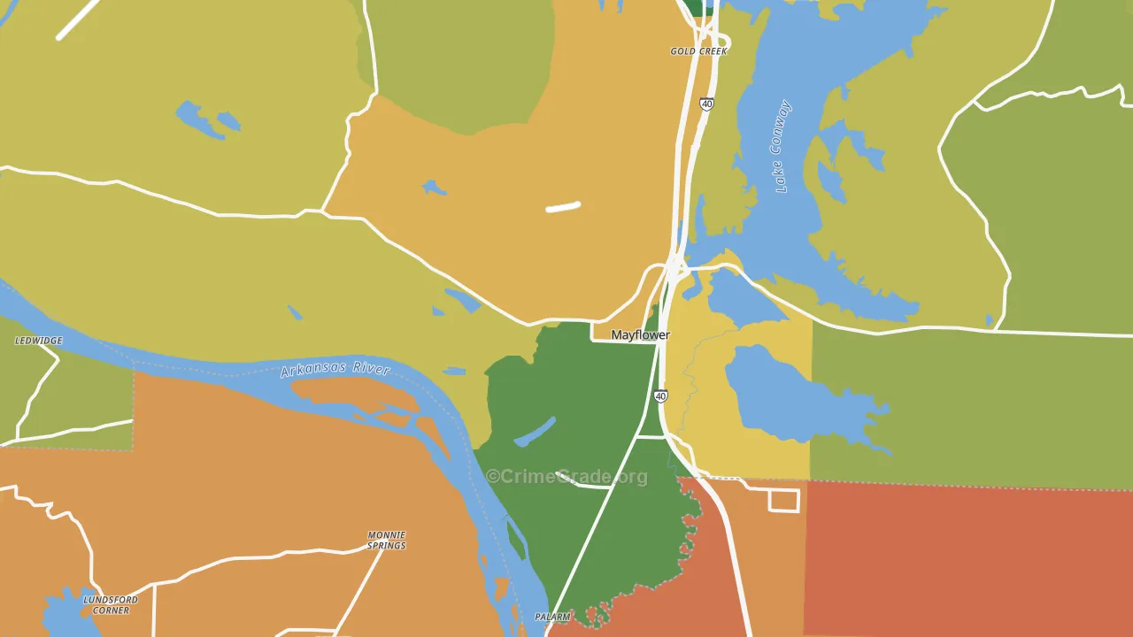 72106, AR Map of Vehicle Theft Rates