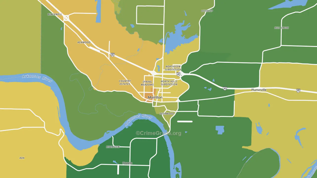 72110, AR Map of Vehicle Theft Rates