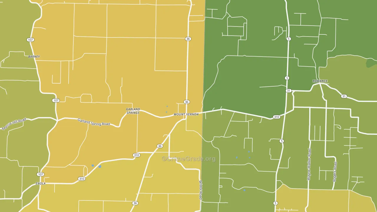 72111, AR Map of Vehicle Theft Rates