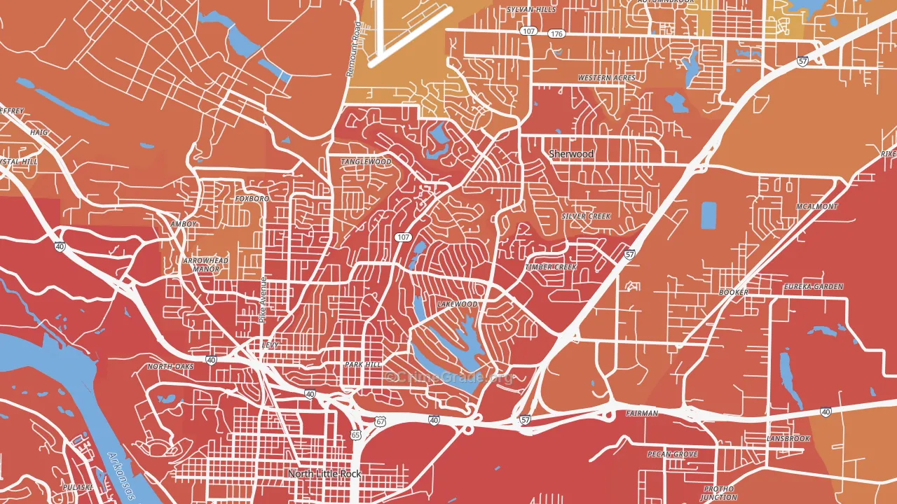 72116, AR Map of Vehicle Theft Rates