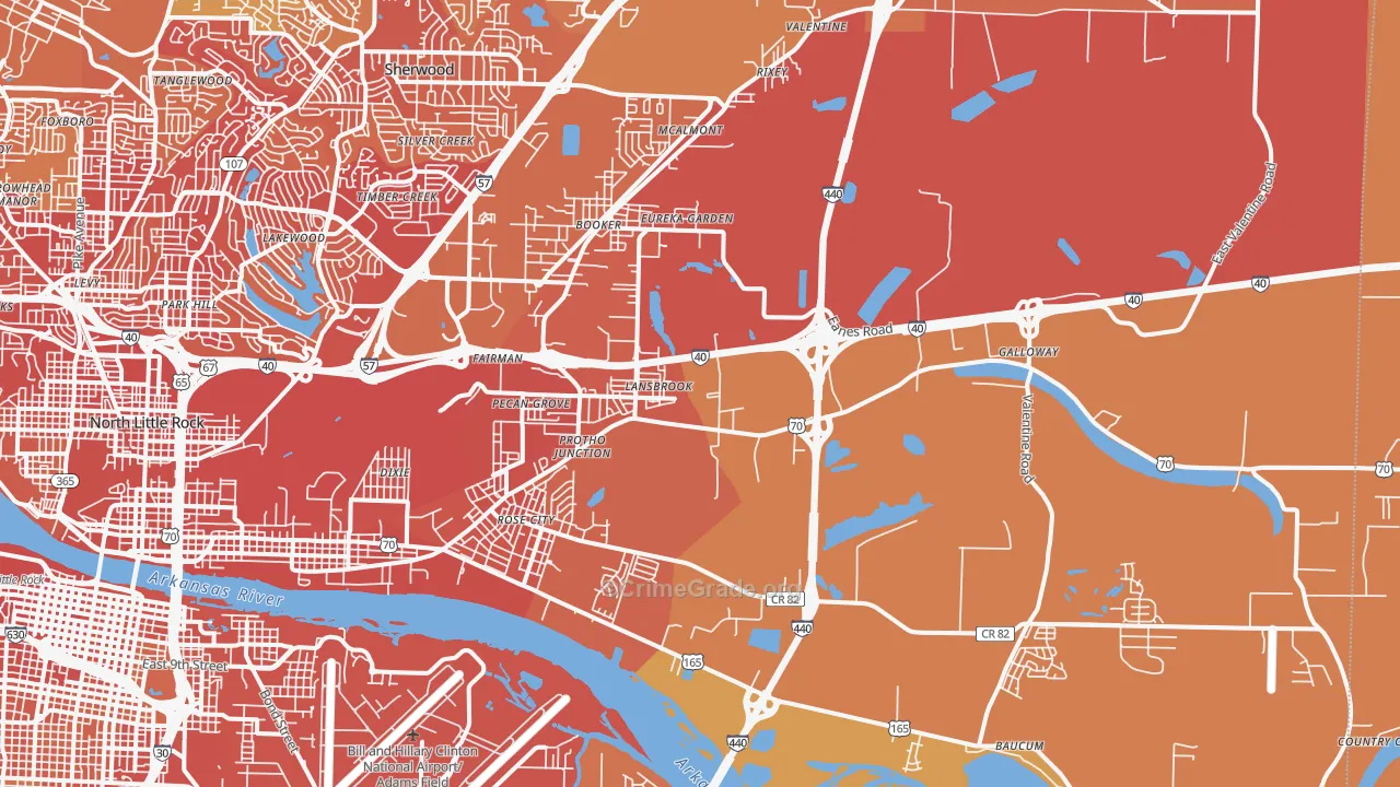 72117, AR Map of Vehicle Theft Rates