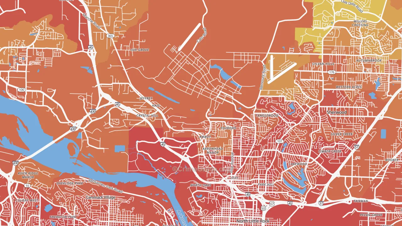 72118, AR Map of Vehicle Theft Rates