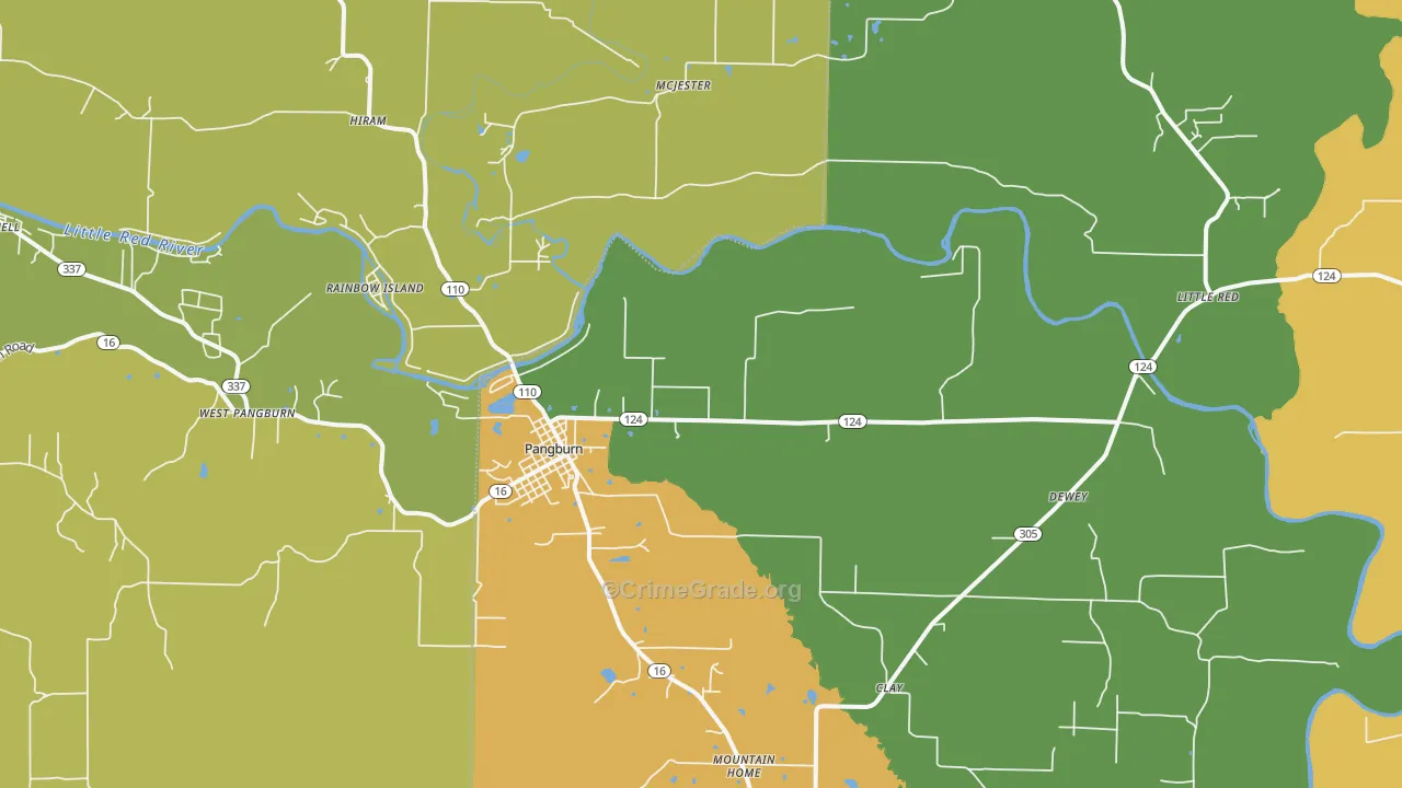 72121, AR Map of Vehicle Theft Rates