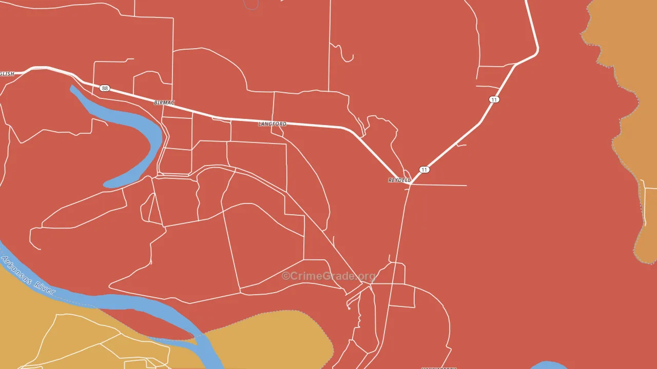 72133, AR Map of Vehicle Theft Rates