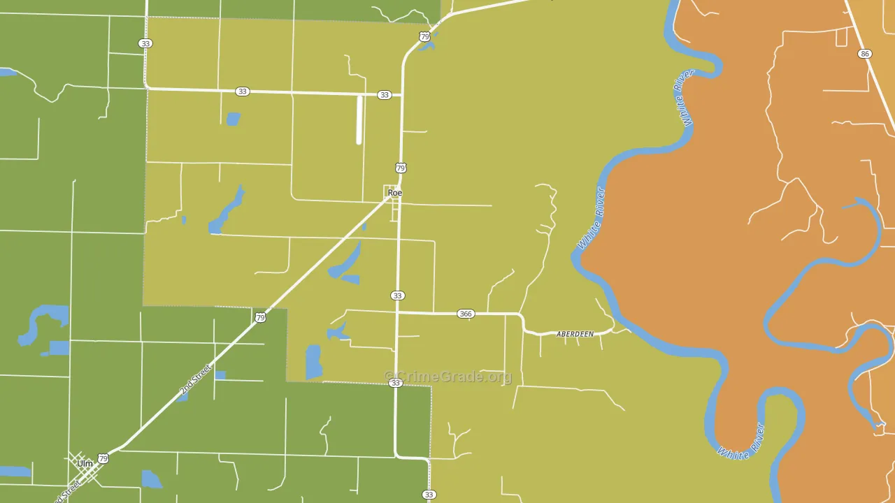 72134, AR Map of Vehicle Theft Rates