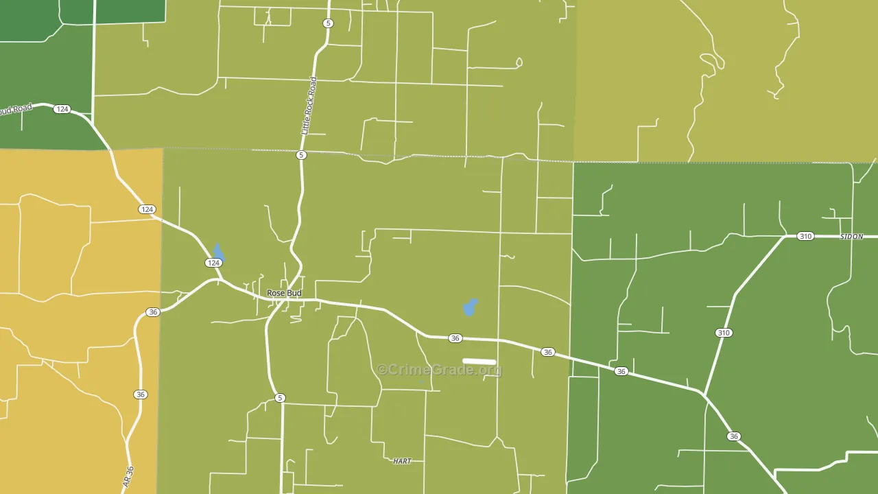 72137, AR Map of Vehicle Theft Rates
