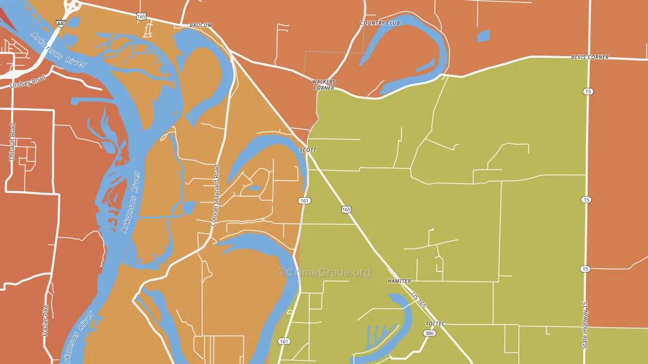 72142, AR Map of Vehicle Theft Rates