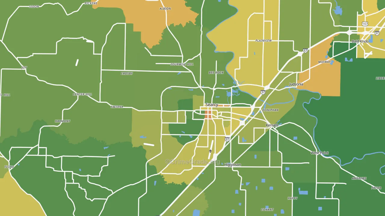 72143, AR Map of Vehicle Theft Rates