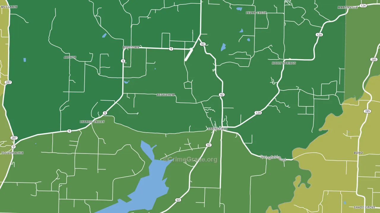 72157, AR Map of Vehicle Theft Rates