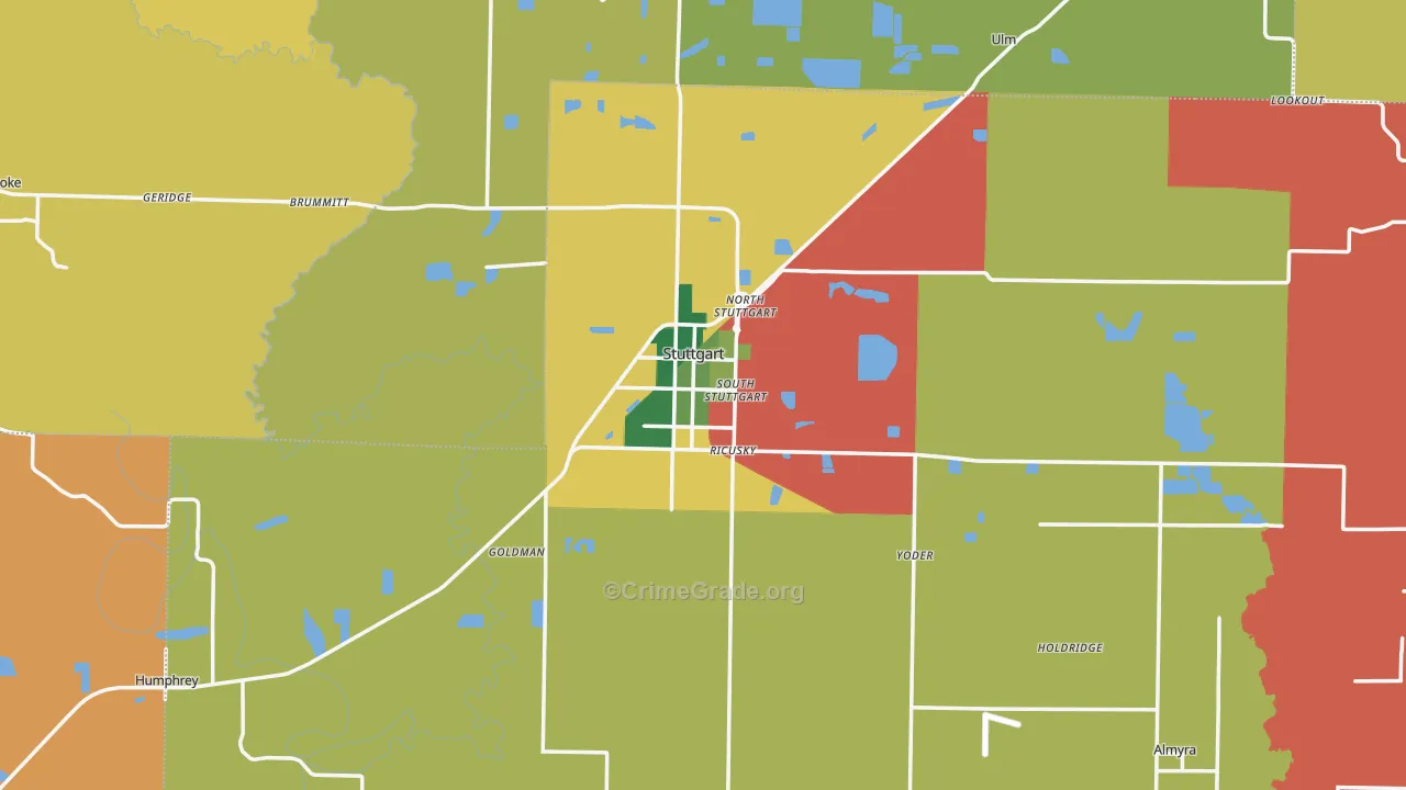 72160, AR Map of Vehicle Theft Rates
