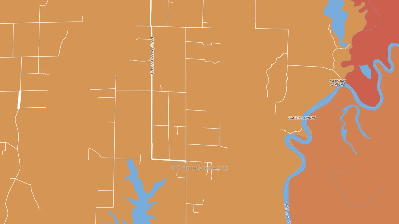 72166, AR Map of Vehicle Theft Rates