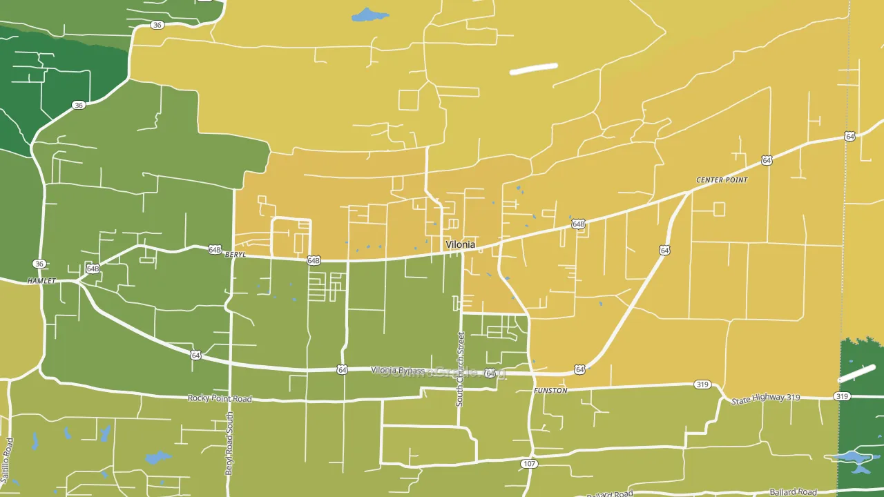 72173, AR Map of Vehicle Theft Rates