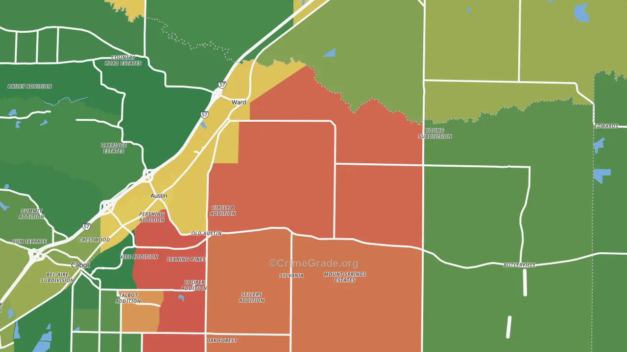 72176, AR Map of Vehicle Theft Rates