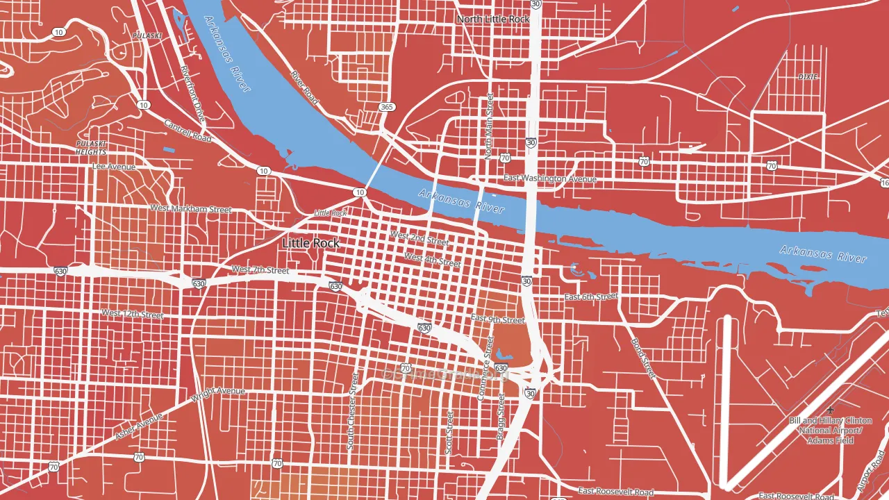 72201, AR Map of Vehicle Theft Rates