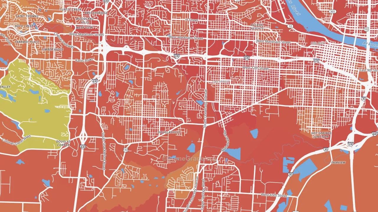 72204, AR Map of Vehicle Theft Rates