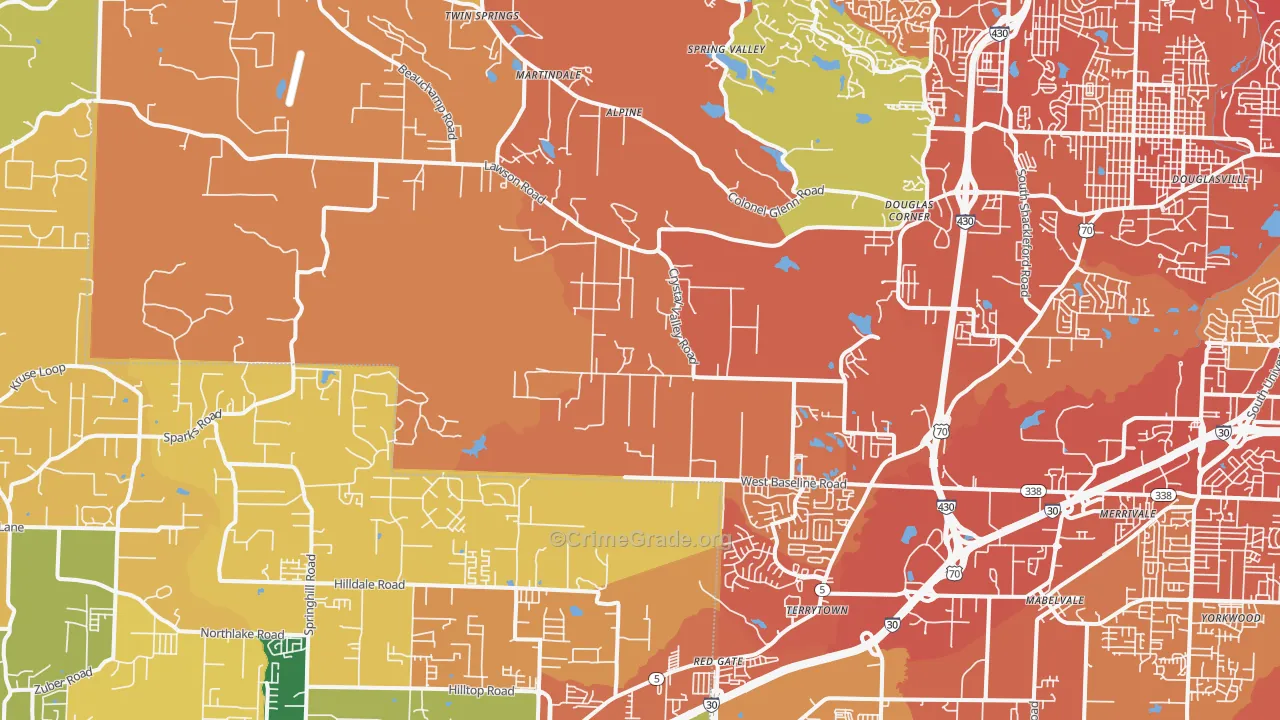 72210, AR Map of Vehicle Theft Rates