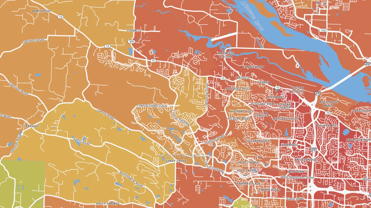 72223, AR Map of Vehicle Theft Rates