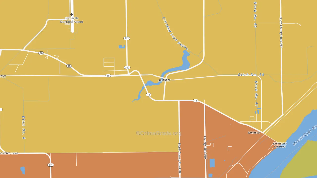 72310, AR Map of Vehicle Theft Rates
