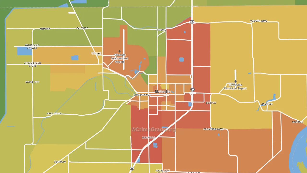72315, AR Map of Vehicle Theft Rates