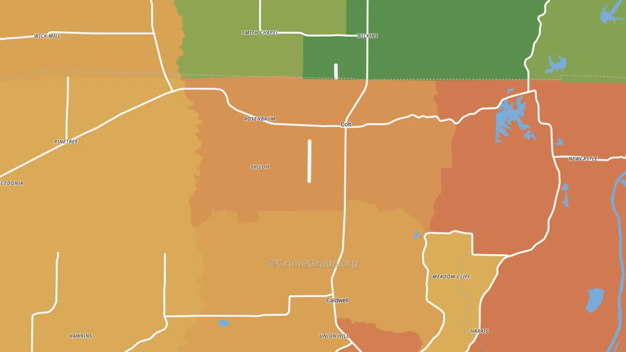 72326, AR Map of Vehicle Theft Rates