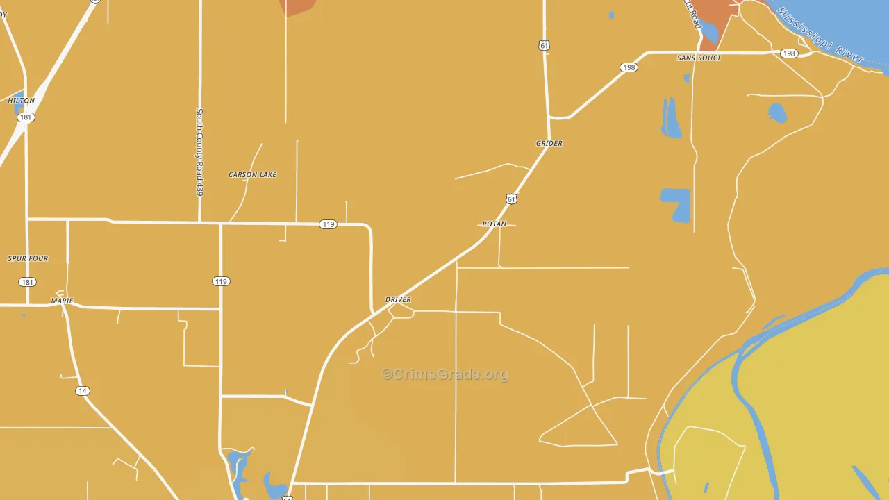 72329, AR Map of Vehicle Theft Rates