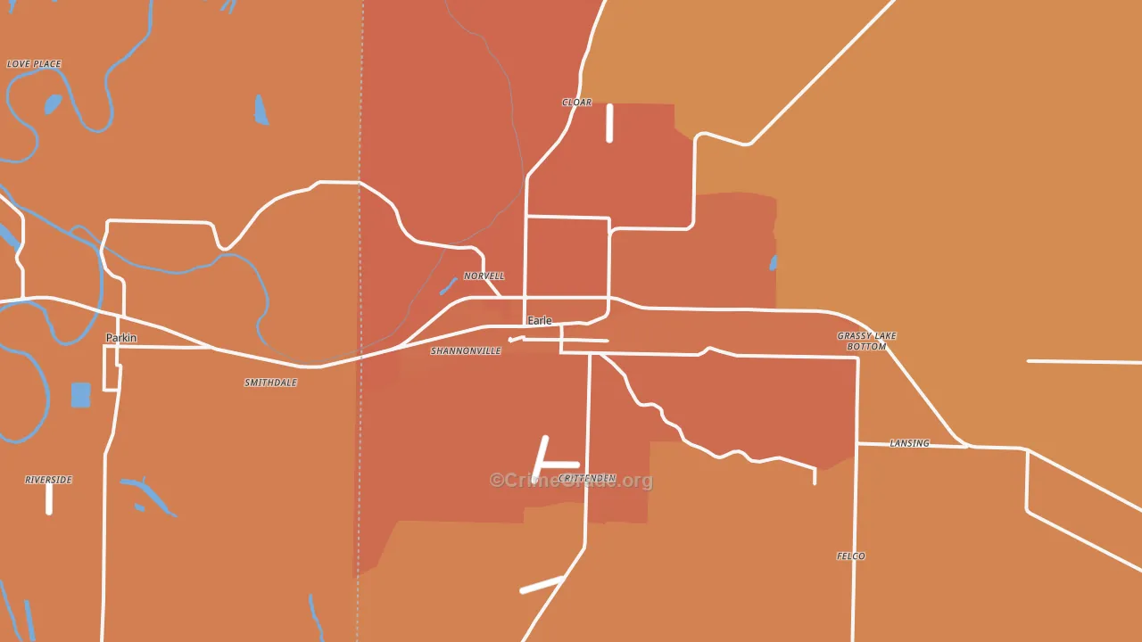 72331, AR Map of Vehicle Theft Rates