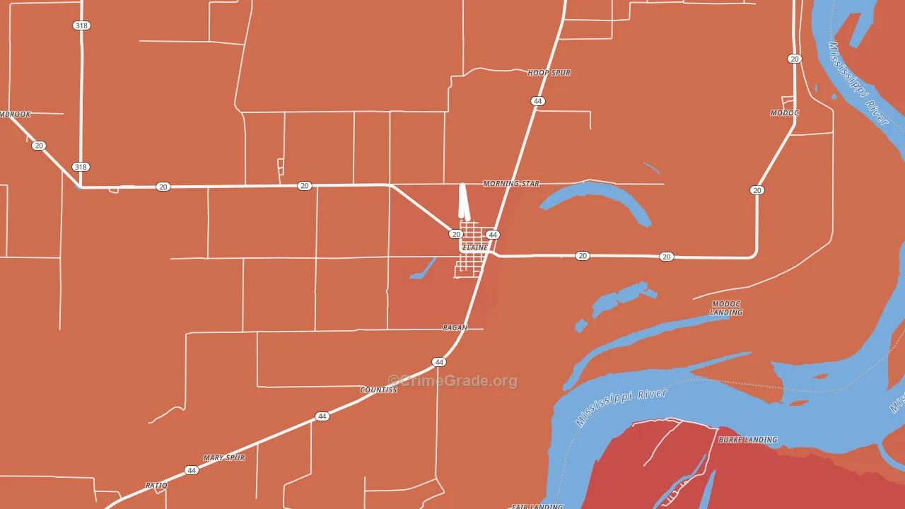 72333, AR Map of Vehicle Theft Rates