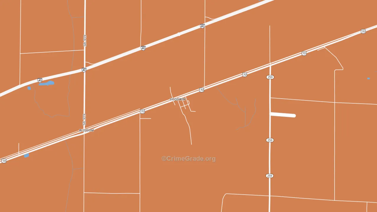 72340, AR Map of Vehicle Theft Rates