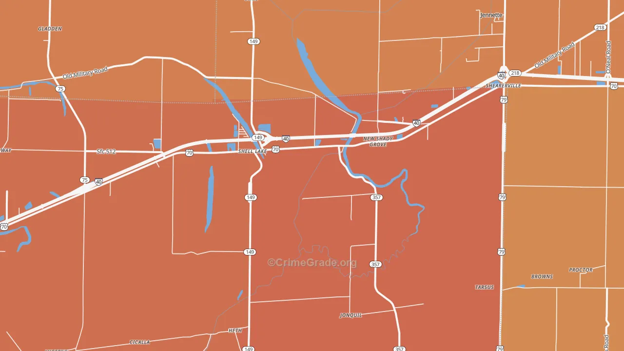 72346, AR Map of Vehicle Theft Rates