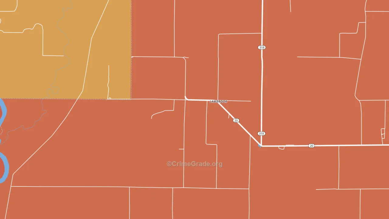 72353, AR Map of Vehicle Theft Rates