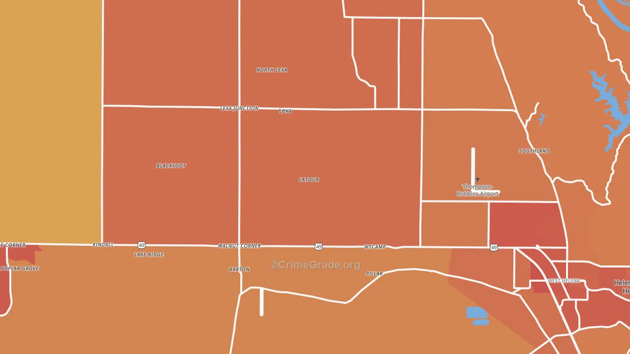 72355, AR Map of Vehicle Theft Rates