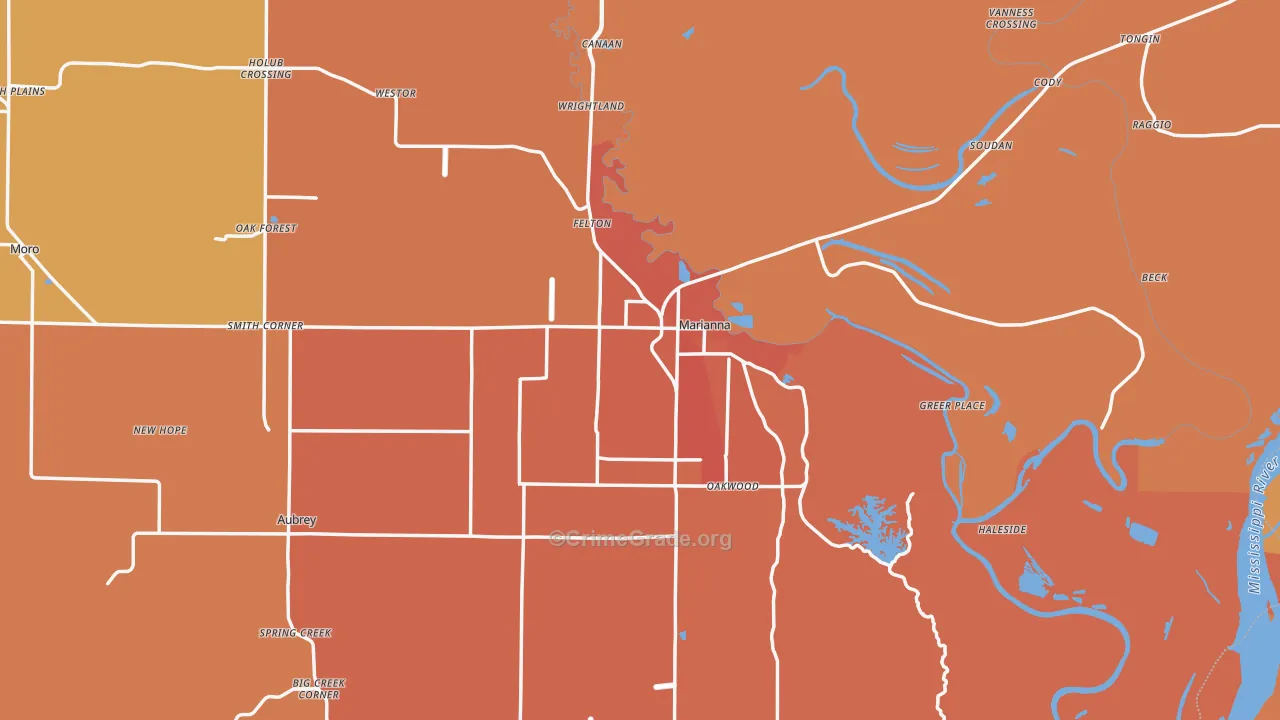 72360, AR Map of Vehicle Theft Rates