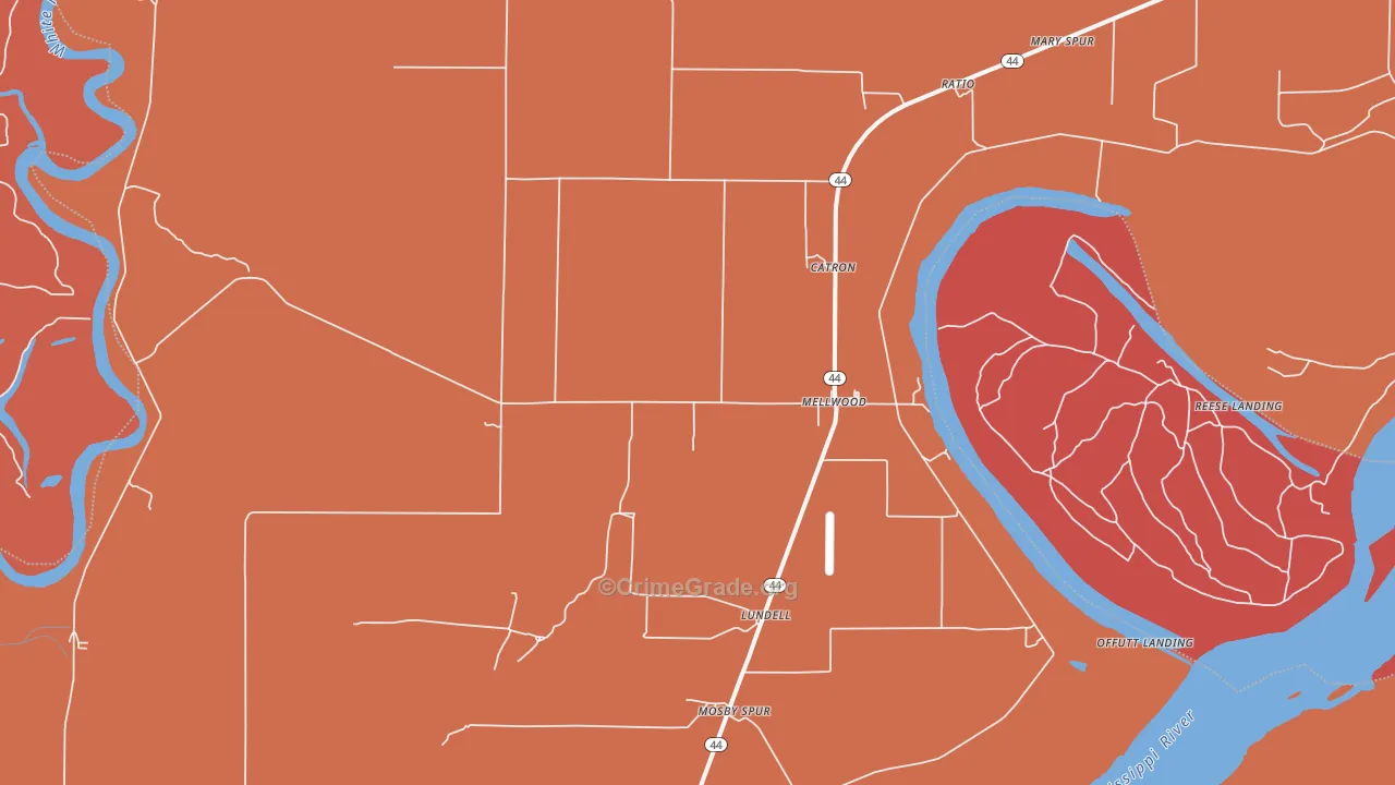 72367, AR Map of Vehicle Theft Rates