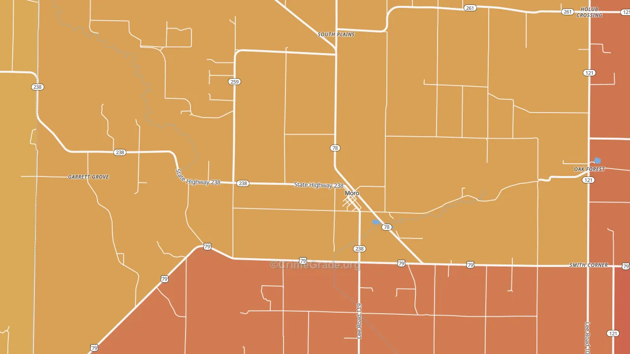 72368, AR Map of Vehicle Theft Rates