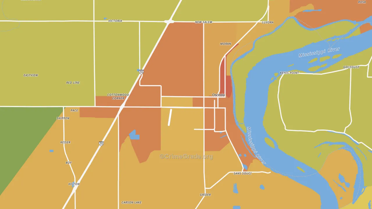 72370, AR Map of Vehicle Theft Rates