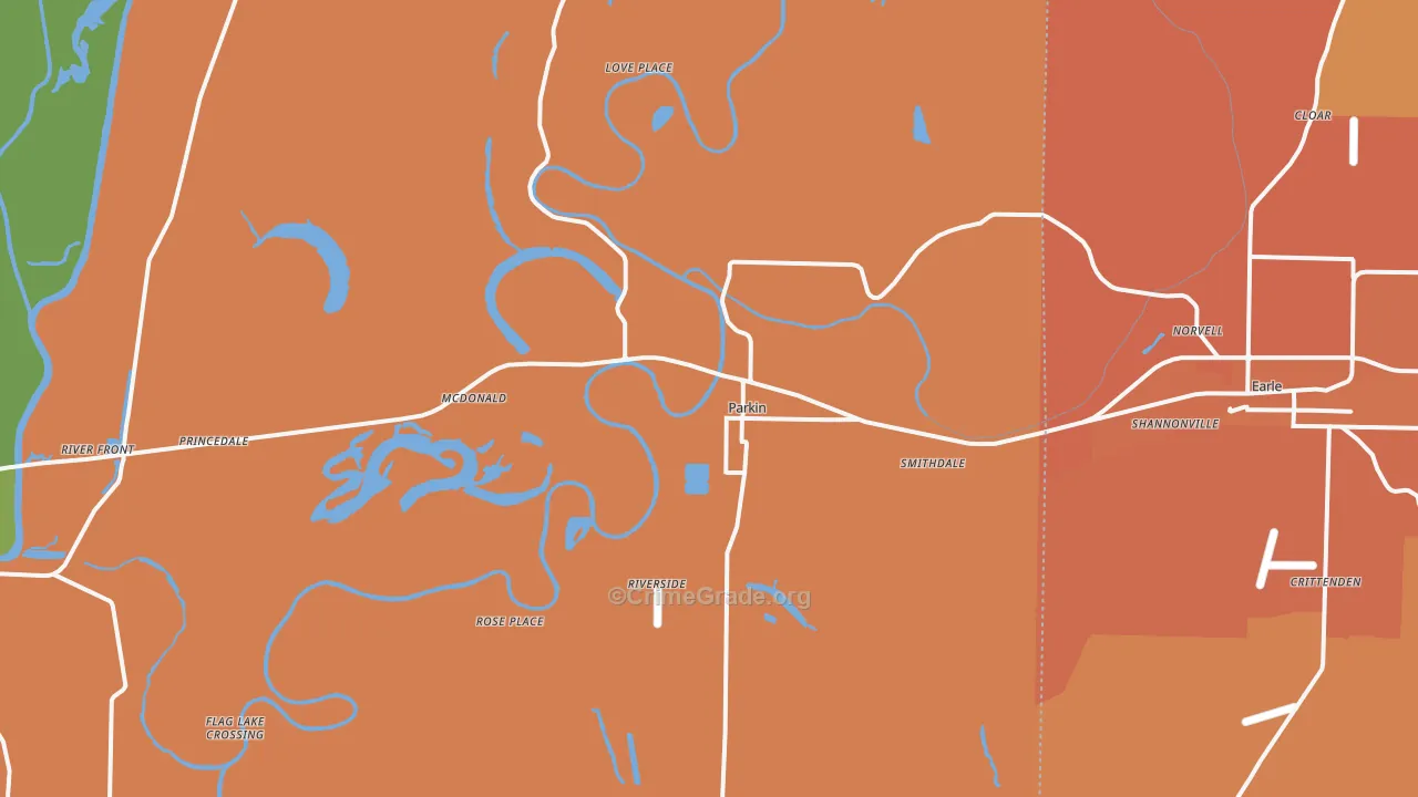 72373, AR Map of Vehicle Theft Rates