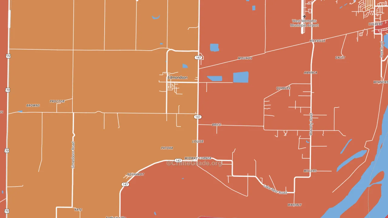 72376, AR Map of Vehicle Theft Rates
