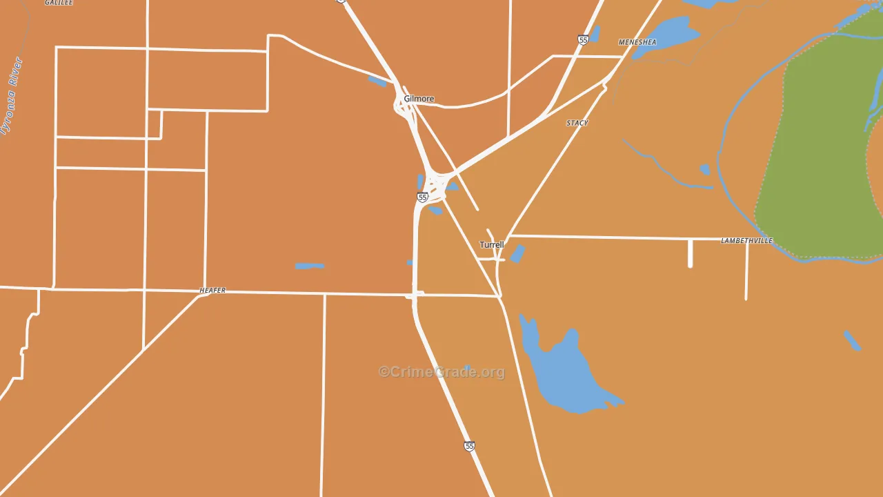 72384, AR Map of Vehicle Theft Rates