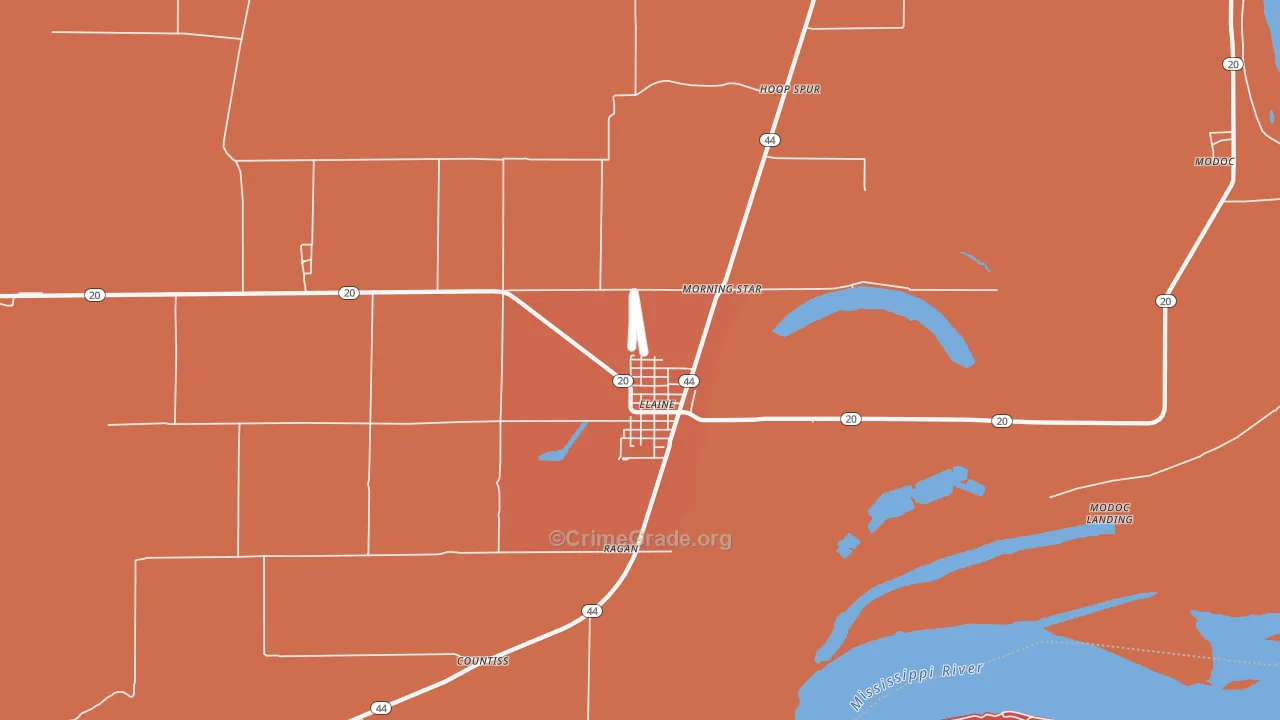 72389, AR Map of Vehicle Theft Rates