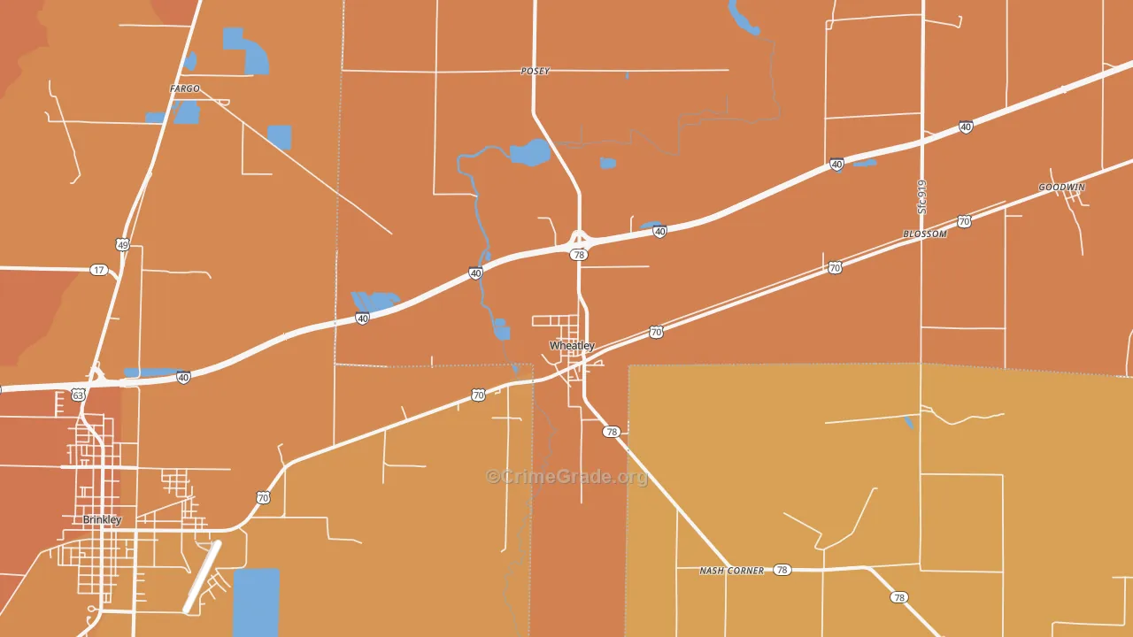 72392, AR Map of Vehicle Theft Rates