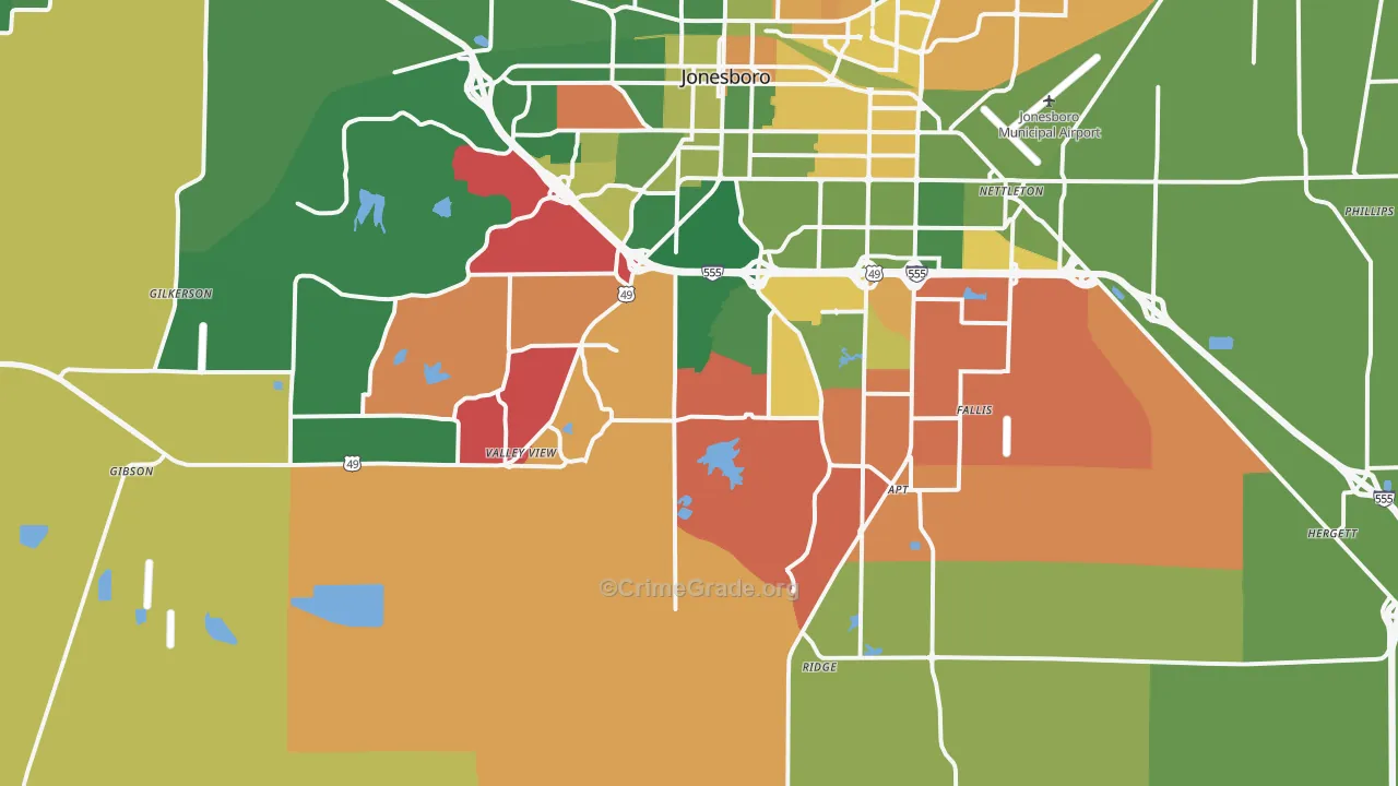 72404, AR Map of Vehicle Theft Rates
