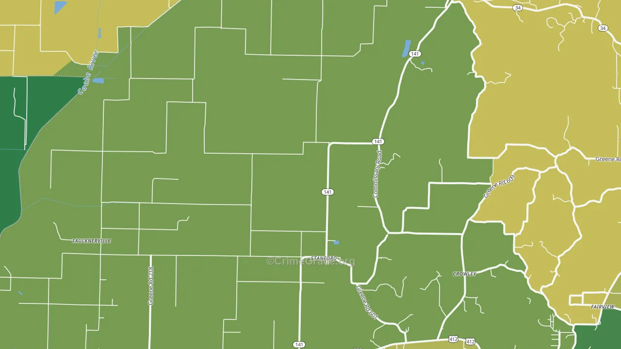 72412, AR Map of Vehicle Theft Rates