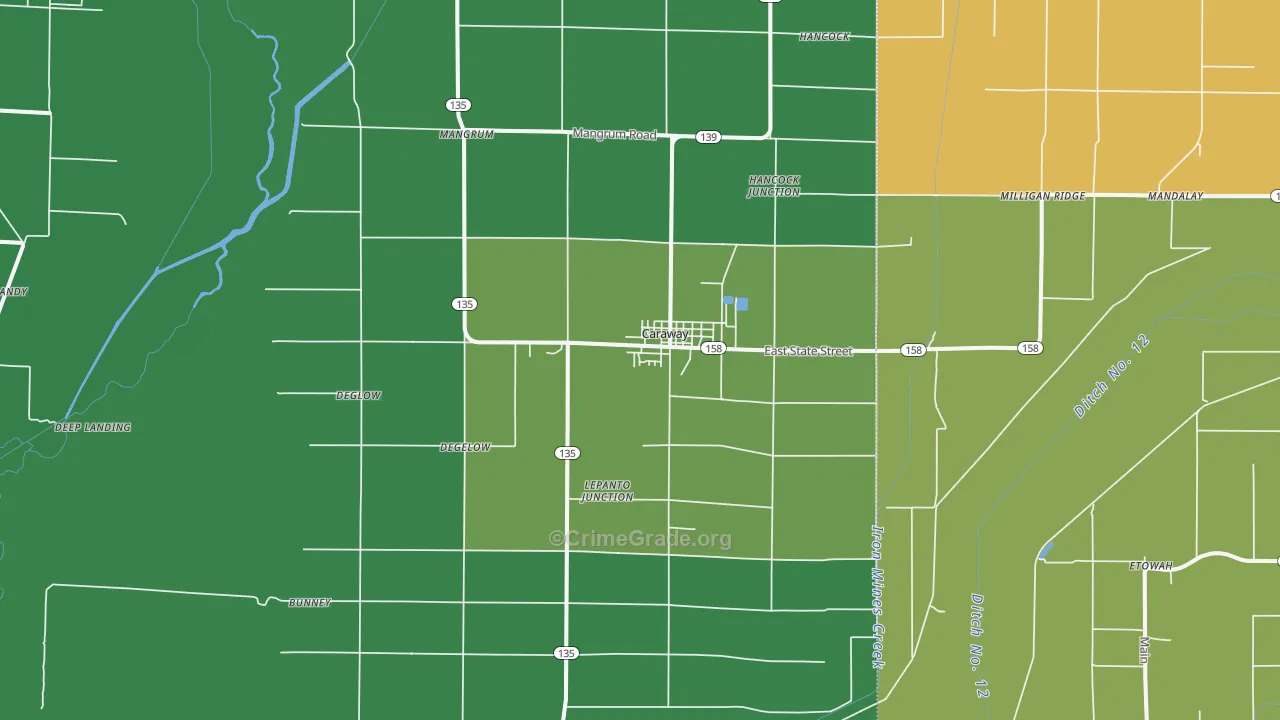 72419, AR Map of Vehicle Theft Rates
