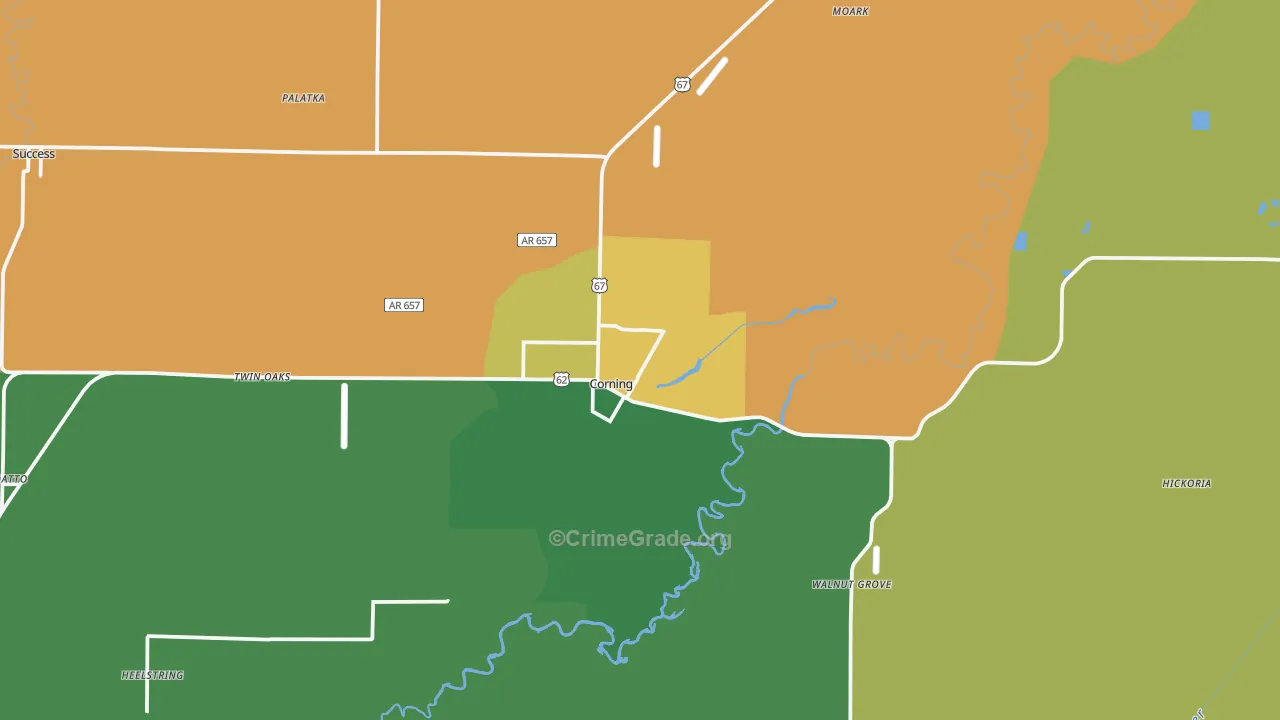 72422, AR Map of Vehicle Theft Rates