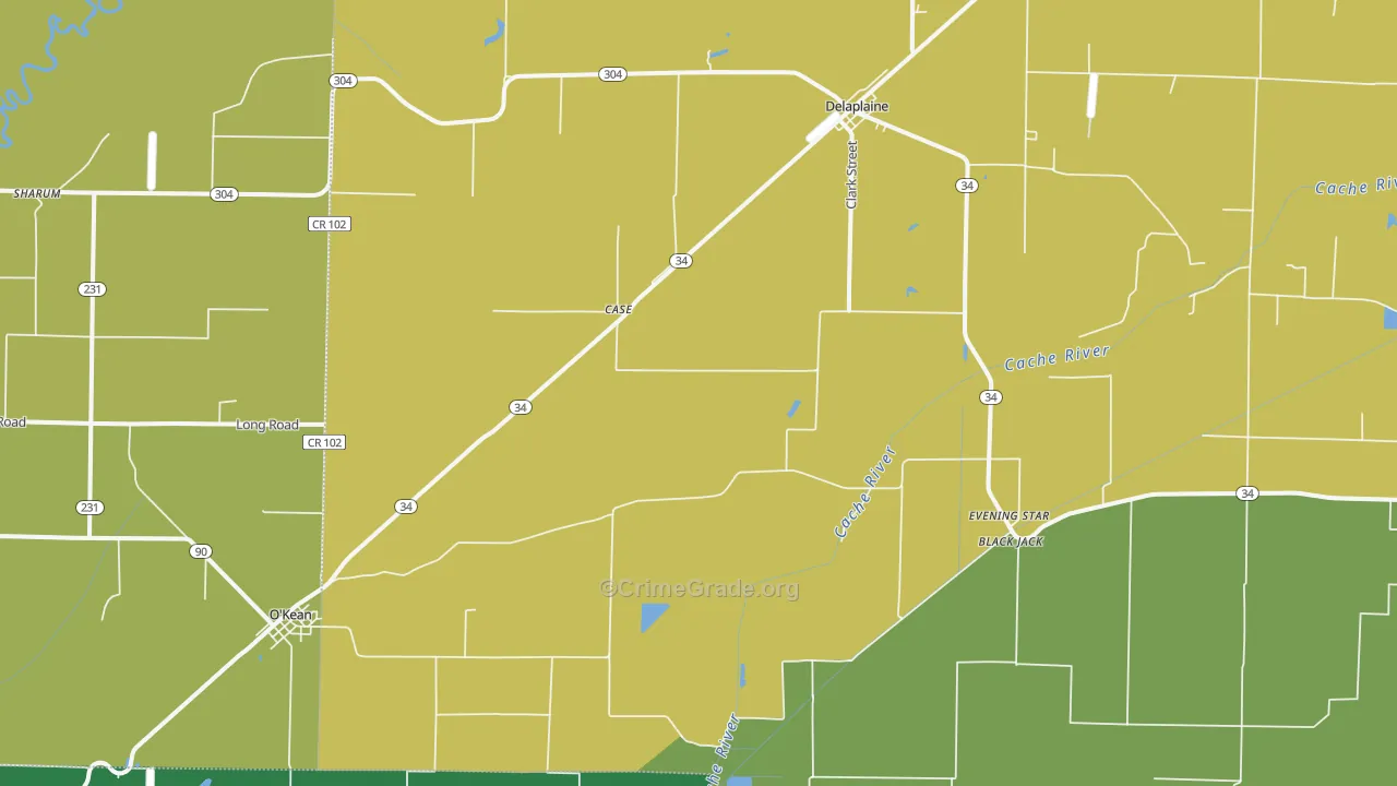 72425, AR Map of Vehicle Theft Rates