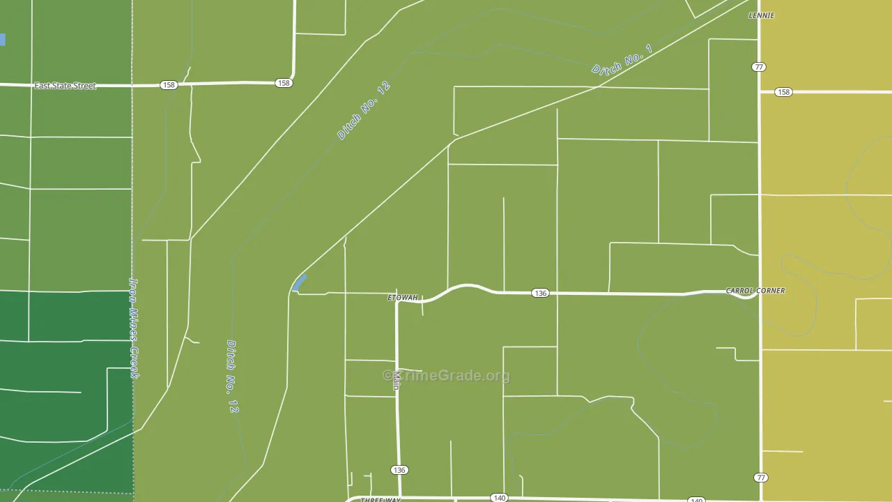 72428, AR Map of Vehicle Theft Rates